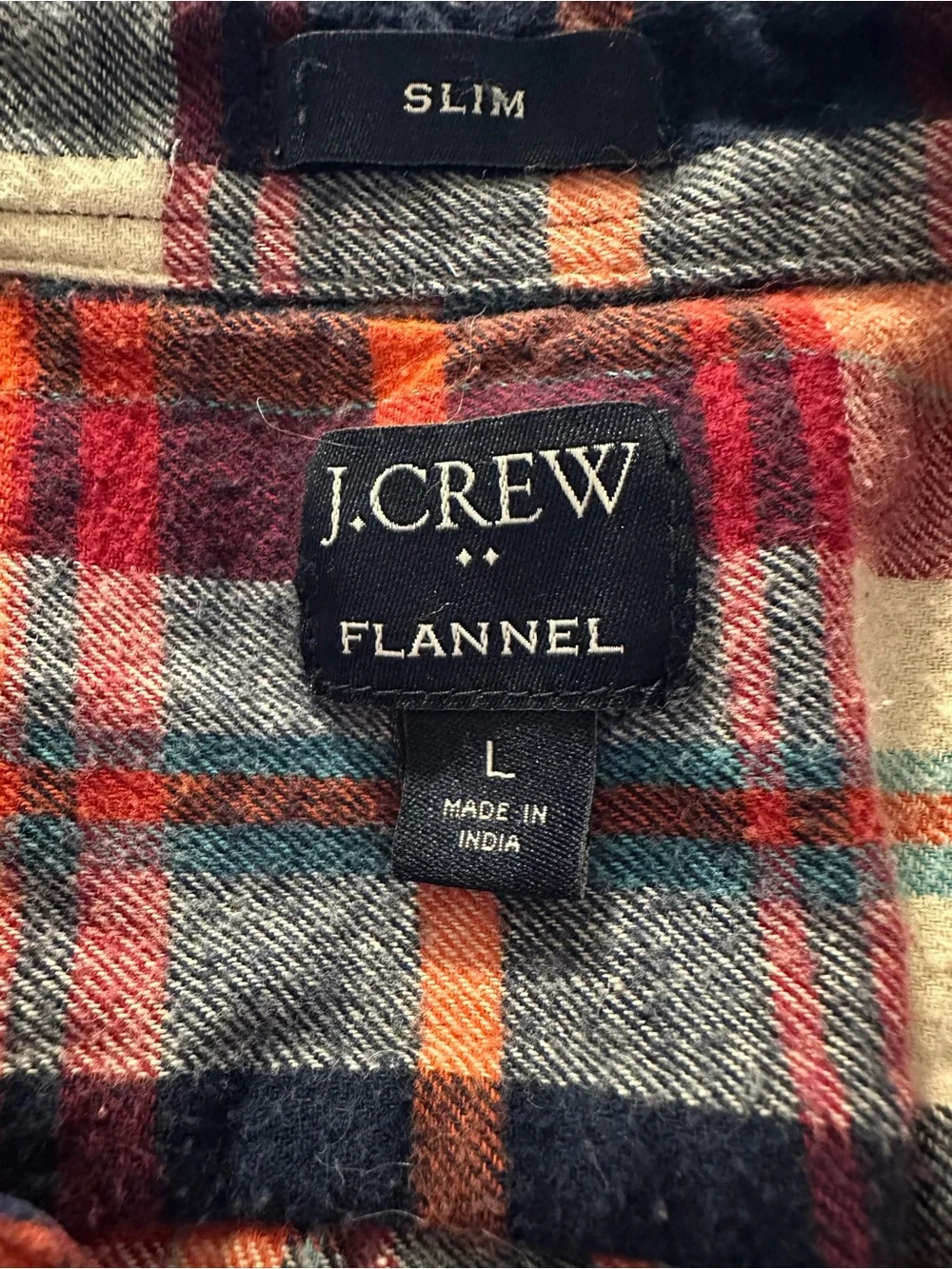 #209 Men's Red Navy Plaid Button-Up Shirt